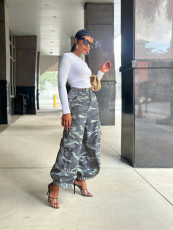 SC Camouflage Print Loose Wide Leg Pants GYLN-4322