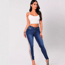 SC Lace Hollow Out Patchwork Jeans GXJF-25554