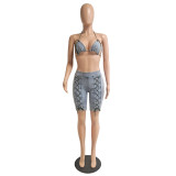 SC Sexy Halterneck Bra And Shorts Two Piece Set GCNF-0093
