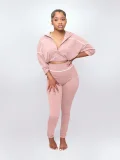 SC Long Sleeve Zipper Two Piece Pants Set SH-391388