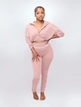 SC Long Sleeve Zipper Two Piece Pants Set SH-391388