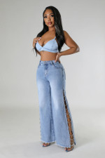 SC Split Metal Chain Diamond Straight Jeans LSD-2522