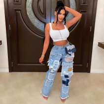 SC Fashion Holes Washed Slim Jeans LSD-2475