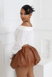 SC Lapel Long Sleeve Off Shoulder Shirts OLYF-6190
