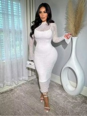 SC Lace See Through Long Sleeve Dress+Sling Dress Suit  LSD-2520
