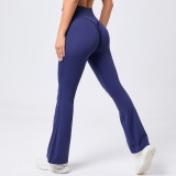 SC Solid Color High Waist Micro Flare Pants GQSA-9190