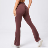 SC Solid Color High Waist Micro Flare Pants GQSA-9190