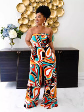 SC Print Wrap Chest Wide Leg Jumpsuit GSXK-SK511001