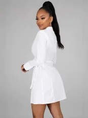 SC Long Sleeve Solid Color Bandage Dress GSXK-SK250102