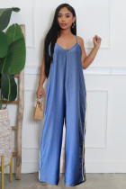 SC Stripe Patchwork Sling Wide Leg Jumpsuit GSXK-SX0500
