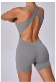 SC Sleeveless Solid Color Sport Romper GQSA-20720
