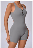 SC Sleeveless Solid Color Sport Romper GQSA-20720