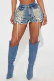 SC Fashion Denim Drawstring Tie Up Short Suit YRST-T073