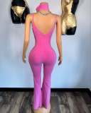 SC Sling Washed V Neck Denim Jumpsuit(Without Hairband) YRST-T111