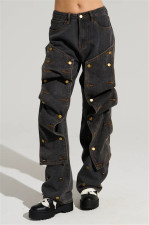 SC Irregular High Waist Fashion Jeans YUMT-YMT405