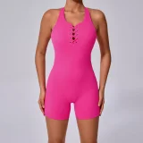 SC Sleeveless Solid Color Sport Romper GQSA-20720