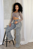 SC Irregular High Waist Fashion Jeans YUMT-YMT405
