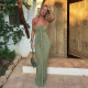 SC Wrap Chest Solid Color Maxi Dress GSZM-C25DS236