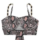 SC Snake Print Sling Maxi Dress BY-7502
