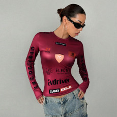SC Leopard Print Long Sleeve Tops GFRT-DZF2867