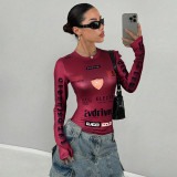 SC Leopard Print Long Sleeve Tops GFRT-DZF2867