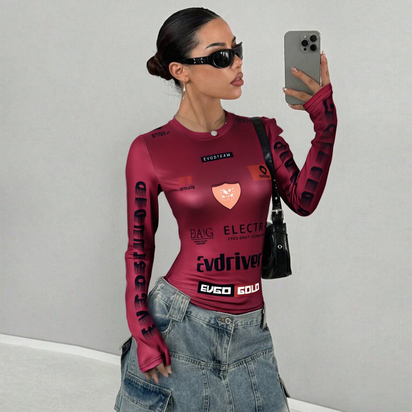 SC Leopard Print Long Sleeve Tops GFRT-DZF2867