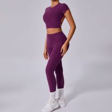 SC Solid Color Backless Yoga Two Piece Pants Set GQSA-71240/46324