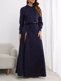 SC Plus Size Solid Color Hooded Two Piece Skirts Set ZDF-31306
