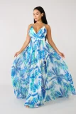 SC Deep V-neck Backless Chiffon Maxi Dress NK-8212