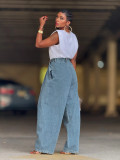 SC Plus Size Fashion Loose Washed Jeans GYLN-1067