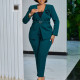 SC Plus Size Solid Color Fashion Blazer Pants Two-piece Set GMLF-3343