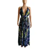 SC Deep V-neck Backless Chiffon Maxi Dress NK-8212