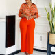SC Plus Size Long Sleeve Print Loose Two Piece Pants Set GMLF-3342