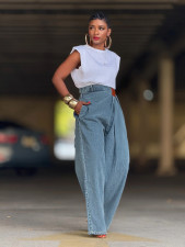 SC Plus Size Fashion Loose Washed Jeans GYLN-1067