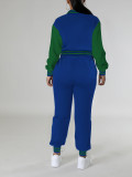 SC Contras Color Single Breasted Two-piece Pants Set FENF-6048