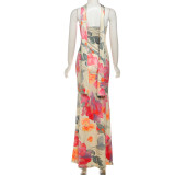 SC Wrap Chest Print Backless Maxi Dress GYME-K25D77536
