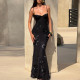 SC Sexy Tie Up Solid Color Maxi Dress GYME-K25D77350