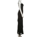 SC Sexy Tie Up Solid Color Maxi Dress GYME-K25D77350