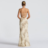 SC Sexy Tie Up Solid Color Maxi Dress GYME-K25D77350