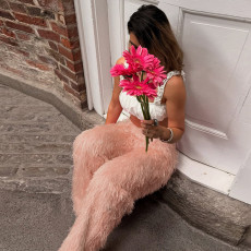 SC Color Plush High Waisted Straight Warm Pants GYME-K25P79675
