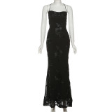 SC Sexy Tie Up Solid Color Maxi Dress GYME-K25D77350