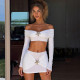 SC One Shoulder Long Sleeve T Shirts Skirt Suit GYME-K25S78493