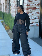 SC Bow Tie Loose Drawstring Pants GYLN-5422
