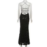 SC Sexy Tie Up Solid Color Maxi Dress GYME-K25D77350