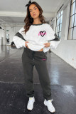 SC Color Block Long Sleeve Sweatshirts Two Piece Pants Set SSNF-211404