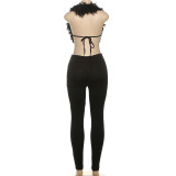 SC Sexy Backless Halterneck Two Piece Pants Set GSLF-K25S79575