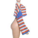 SC Stripe Color Block Patchwork Sweater GSLF-W25L79126