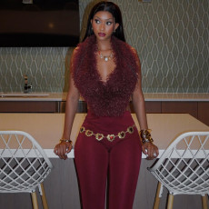 SC Sexy Backless Halterneck Two Piece Pants Set GSLF-K25S79575