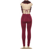 SC Sexy Backless Halterneck Two Piece Pants Set GSLF-K25S79575
