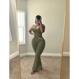 SC Sleeveless Soiid Color Yoga Sport Pants Suit ASL-6789